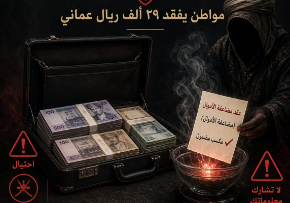 مواطن عماني يفقد 29 ألف ريال في عملية احتيال.. والشرطة تلقي القبض على الجناة وتؤكد أهمية الوعي